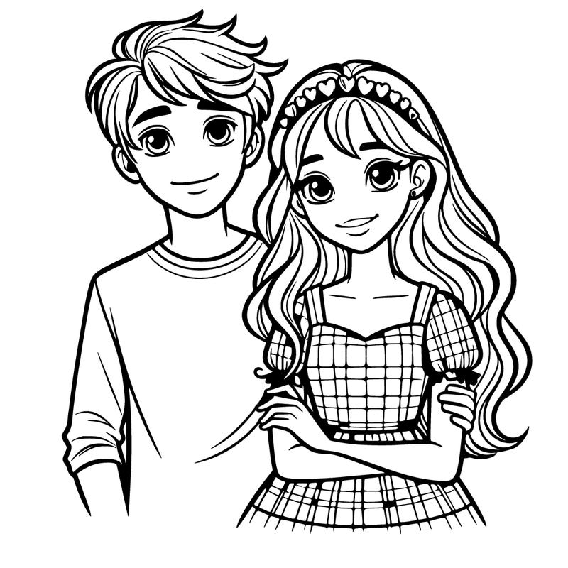 teen boy and girl together