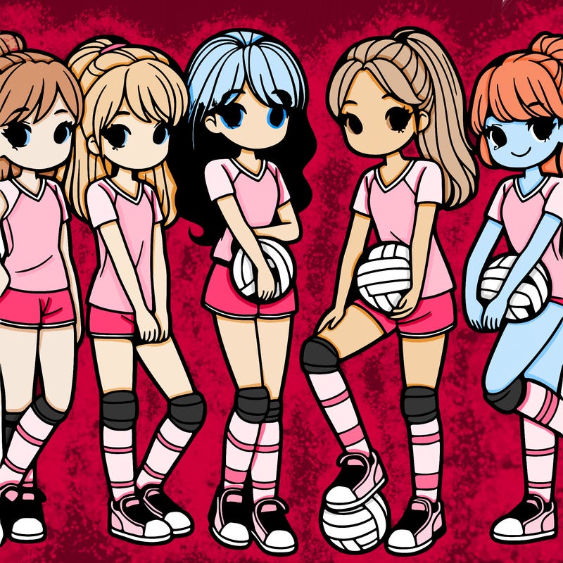 a group of girl volleyball players