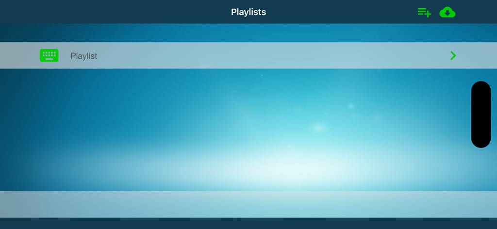 Pantalla de gestión de listas de reproducción en la aplicación IPTV Russia Tv Box