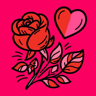 rose and heart