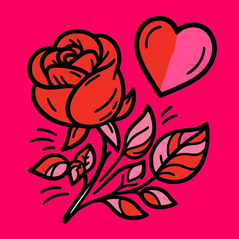 rose and heart