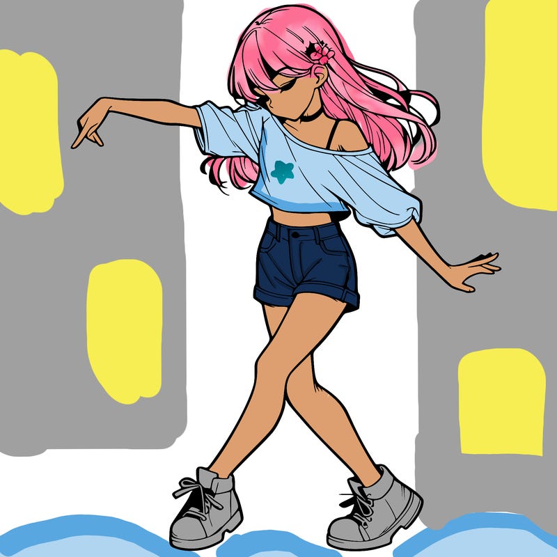 realistic girl danceing