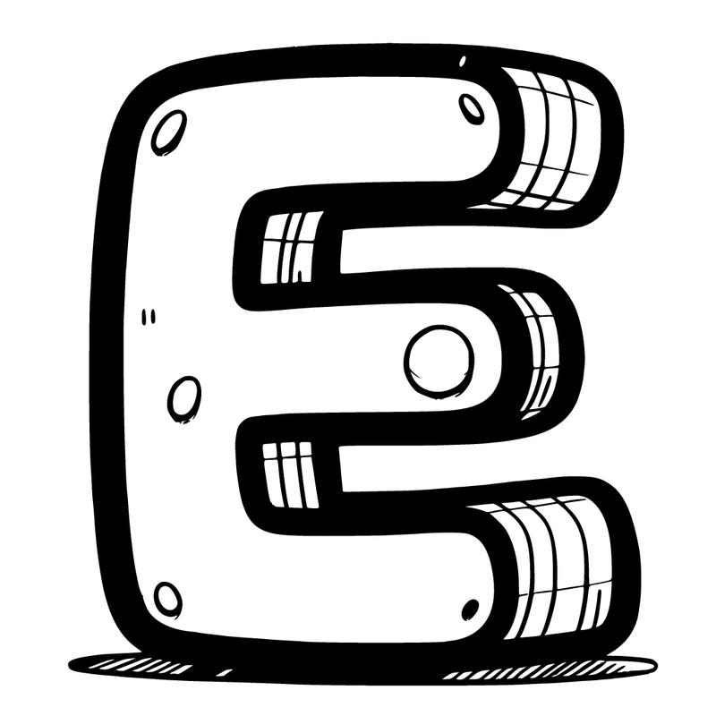 big letter e