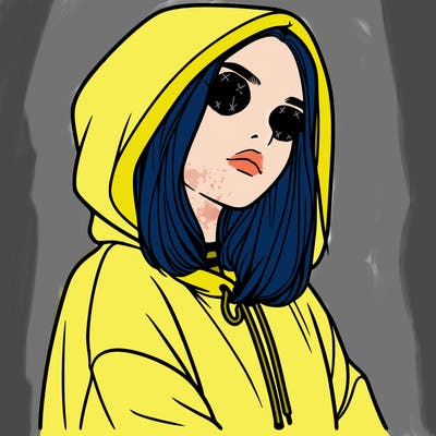 a realistic girl in a hoodie