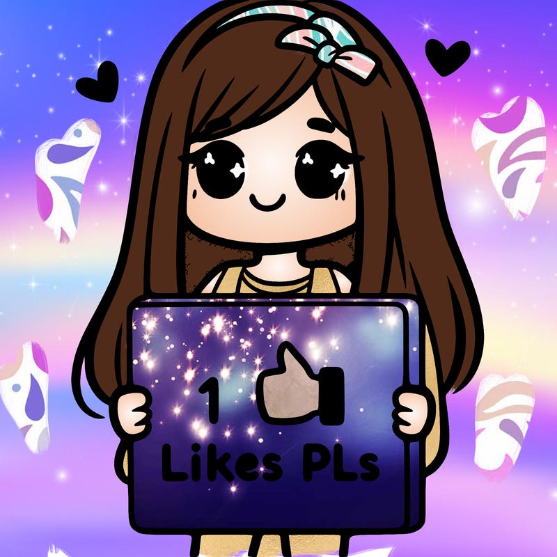 girl holding a sign saying 10 likes pls