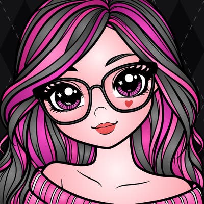 girl with beautiful eyes, hair, and glasses