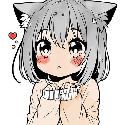 shy anime catgirl