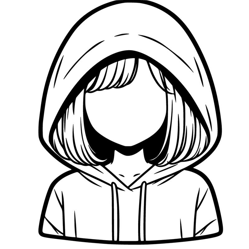 faceless girl in hoodie