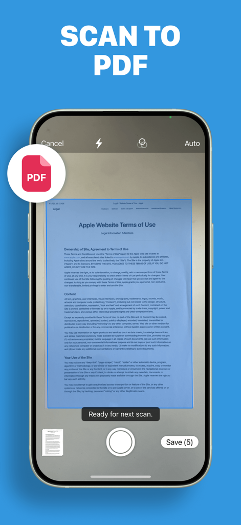 Smart Printer App · Air Print - L'App Smart Printer scansiona un documento in PDF con la fotocamera di uno smartphone