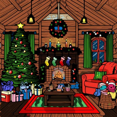 christmas house interior