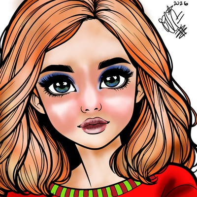 realistic girl whith cute eyes