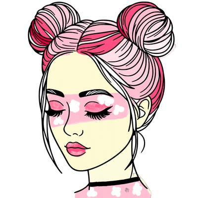 woman with hair buns