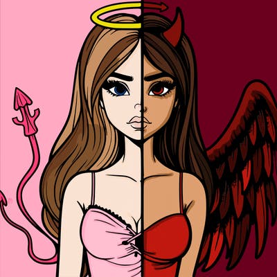devil vs angel realistic girl