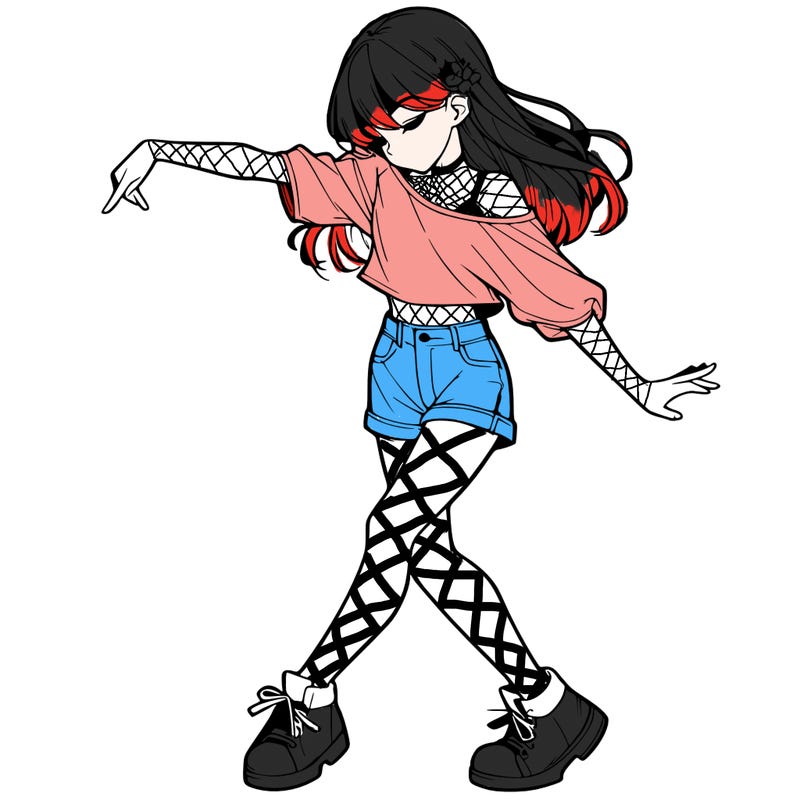 realistic girl danceing