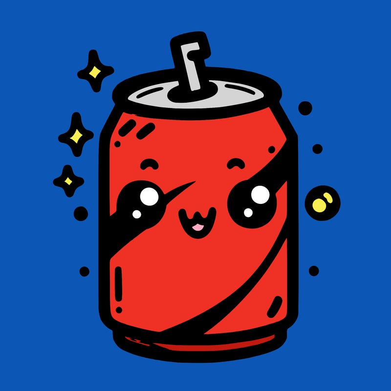 soda with a face