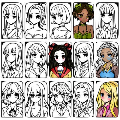 girls that look diffrent anime