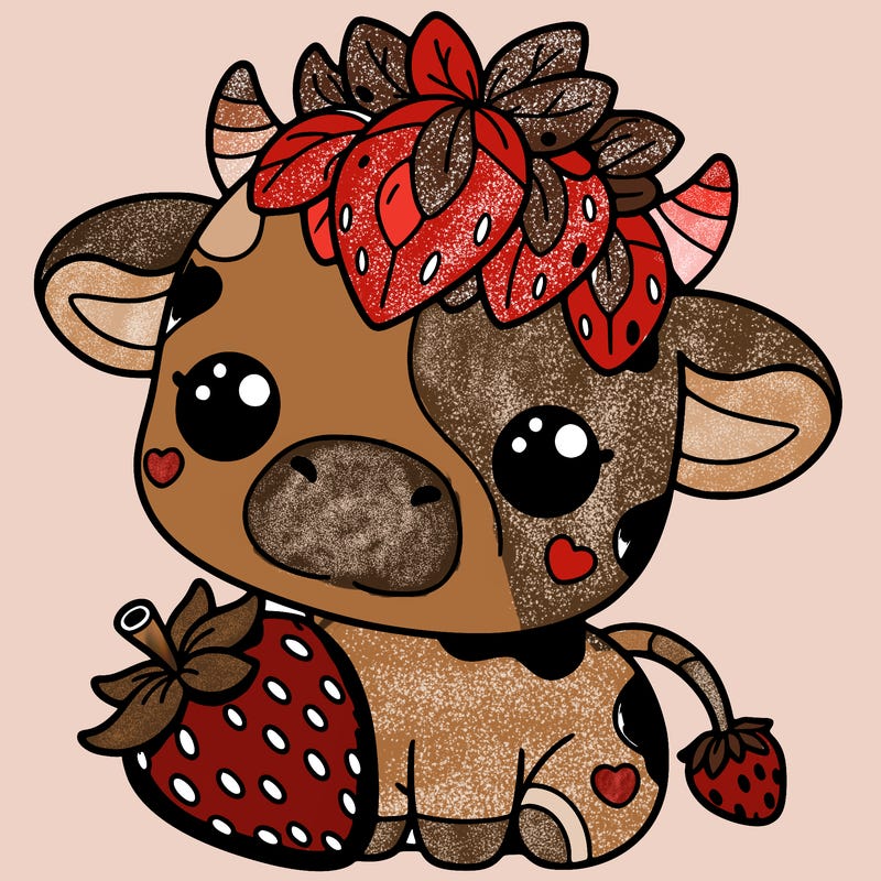 cute strawberry cow