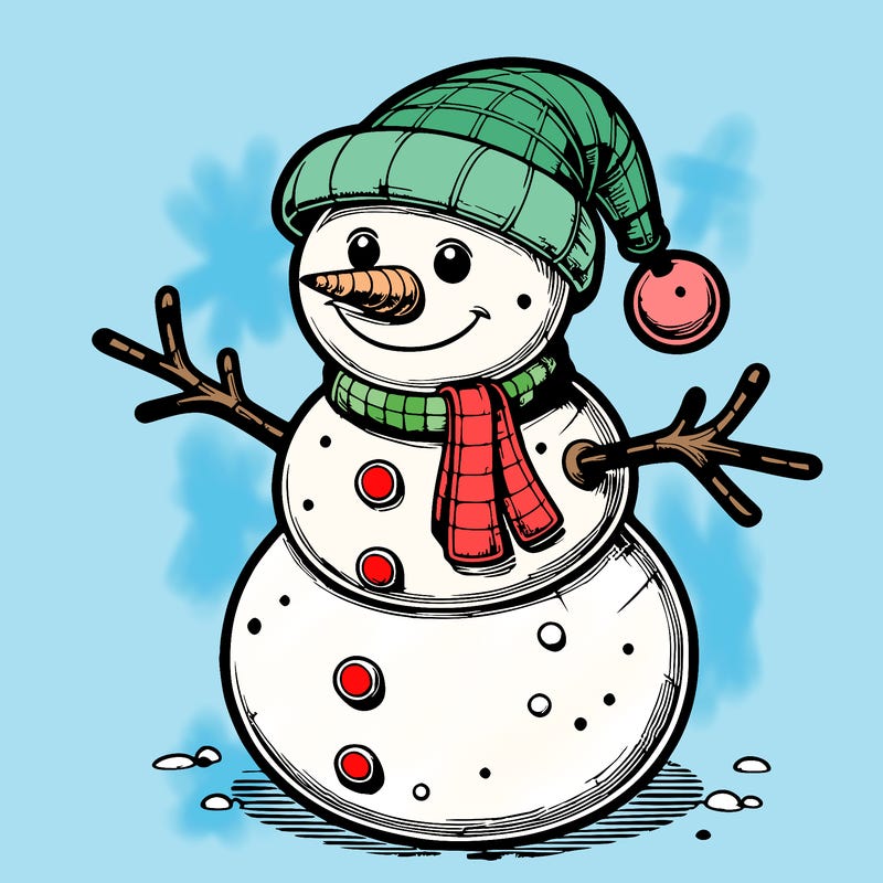 realistic christmas snowman