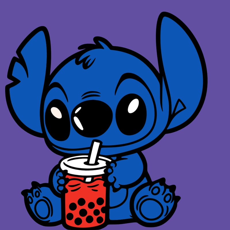 stitch with boba tea