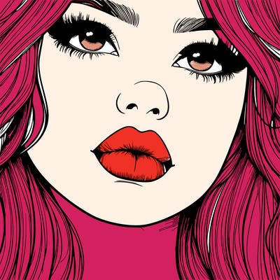 really realistic girl with lips