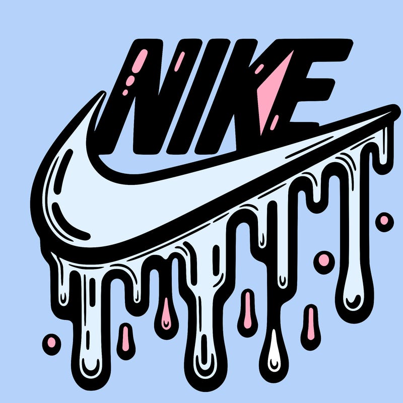 dripping nike logo