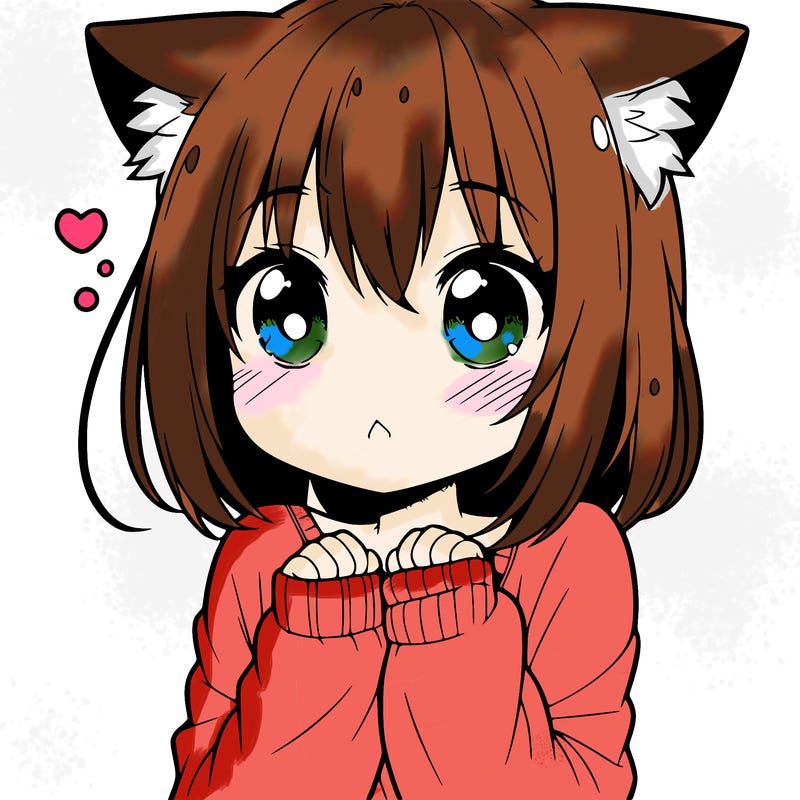 shy anime catgirl