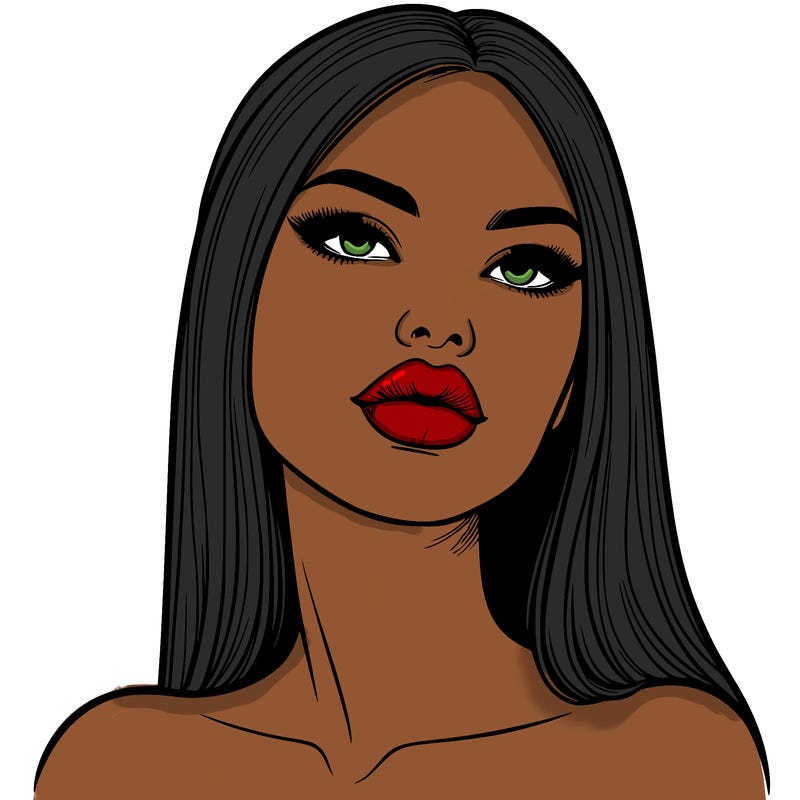 realistic woman with full lips