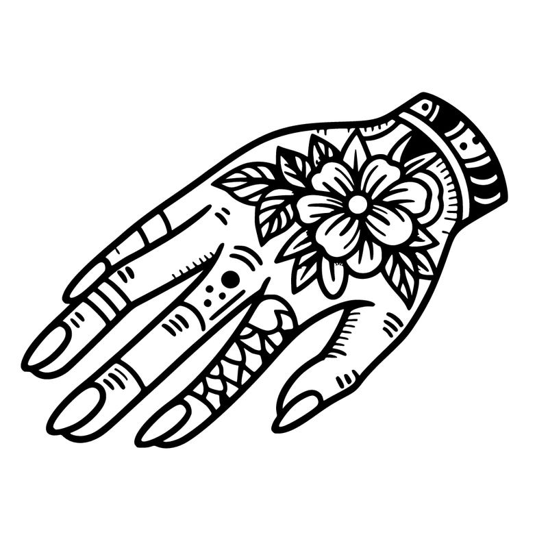 hand with tatoos