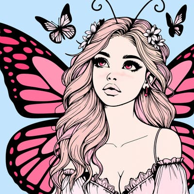 butterfly fairy realistic girl