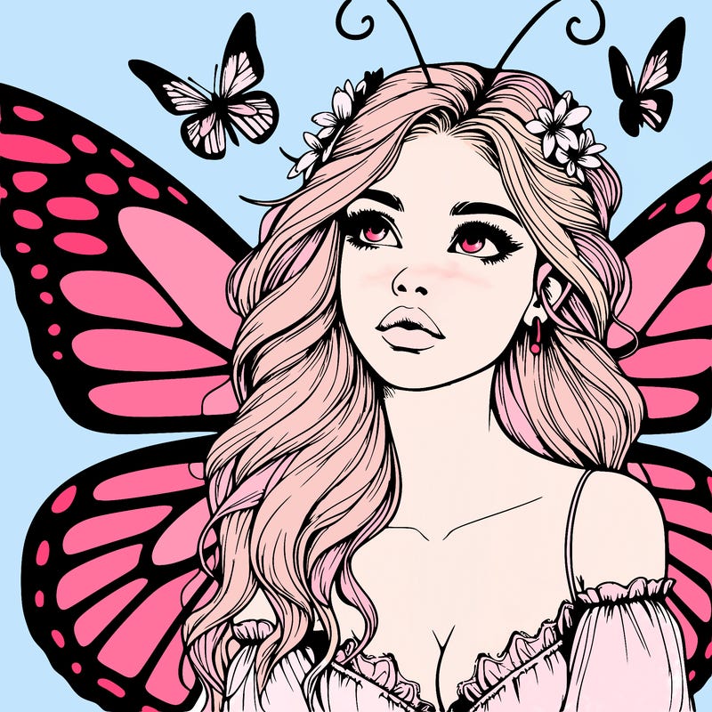 butterfly fairy realistic girl