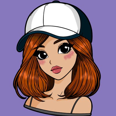semi realism beautiful girl wearing cap
