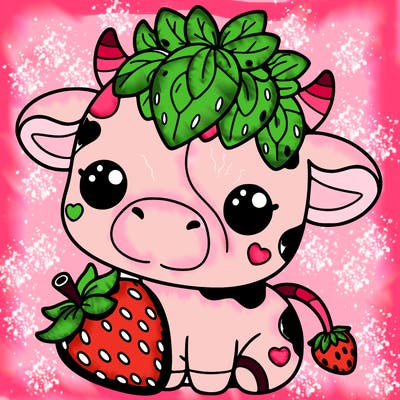 cute strawberry cow