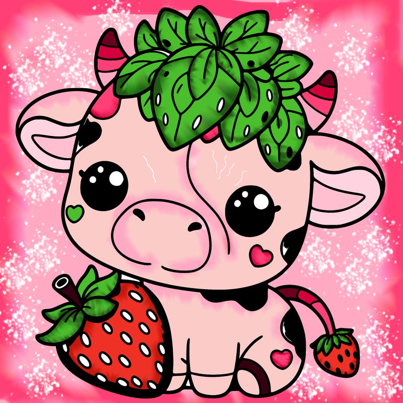 cute strawberry cow