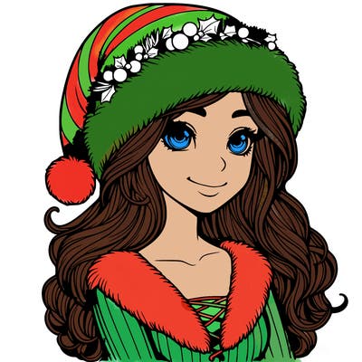 realistic christmas  girl