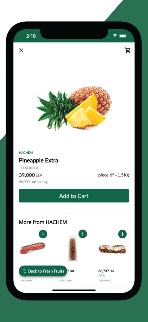Hachem Online - Hachem Online app product page for pineapple