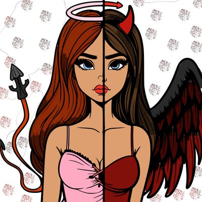 devil vs angel realistic girl