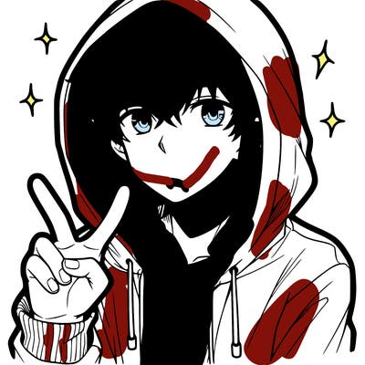 teenage manga boy in a hoodie, doing ✌