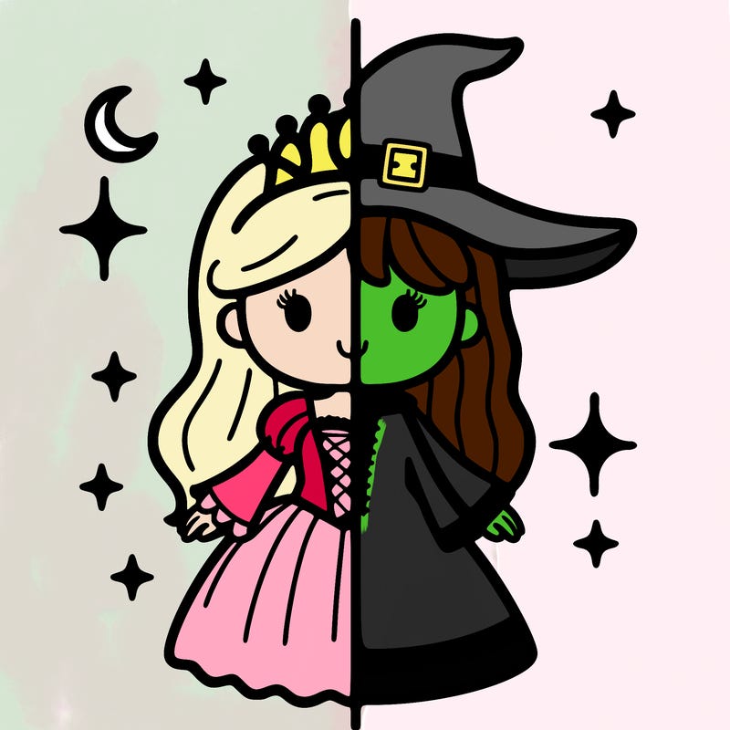 split princess and witch