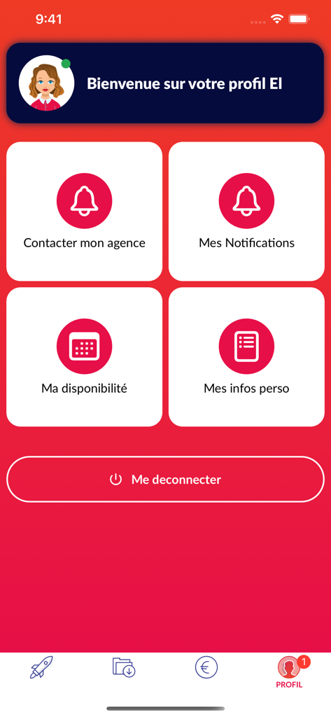Supplayer - Supplayer app profile dashboard showing user notifications and availability management options