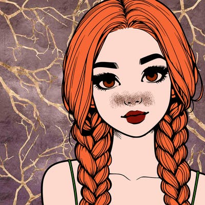 realistic girl with braids