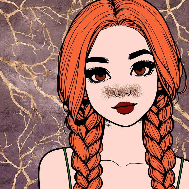 realistic girl with braids