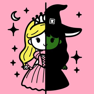 split princess and witch
