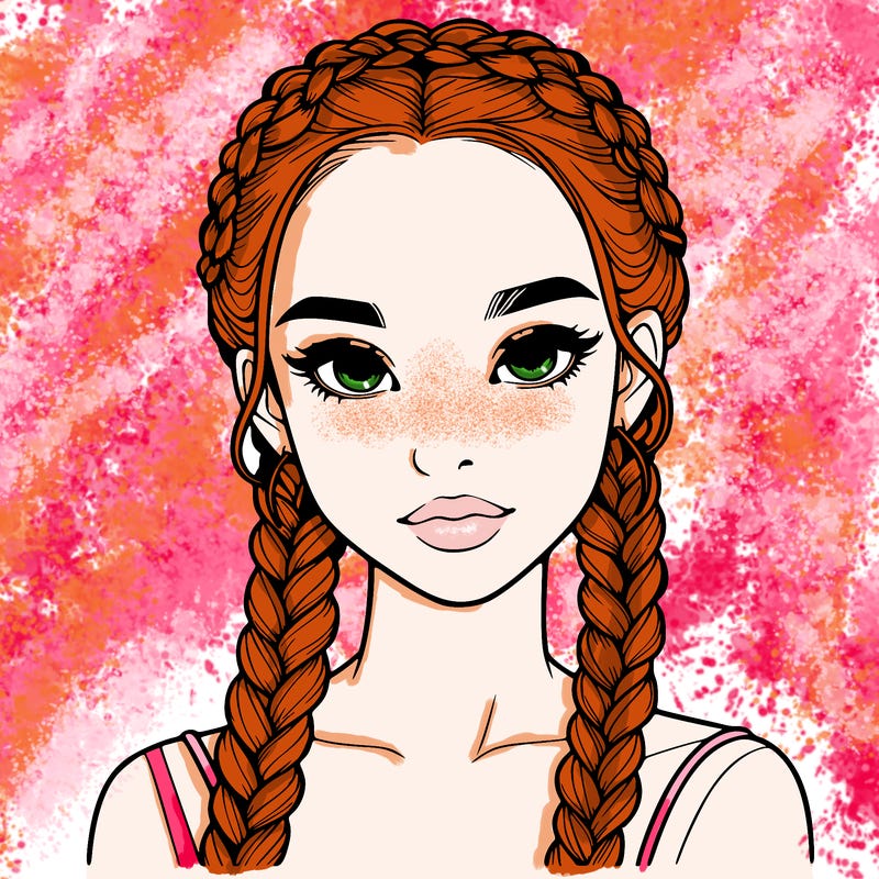 realistic girl with braids