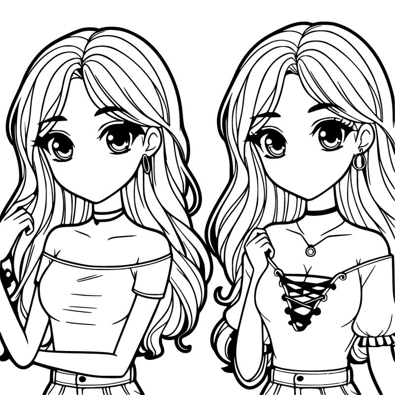 split two girls realistic pretty