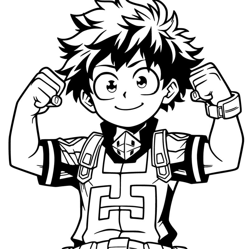 deku with a all might shirt