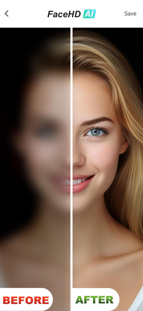 Object Removal AI Retouch - Comparison showing blurry face before and clear high definition face after using AI retouching