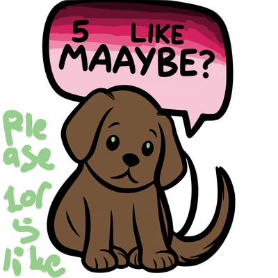 a puppy that says 5 like maybe