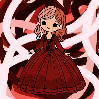 girl with a long dress