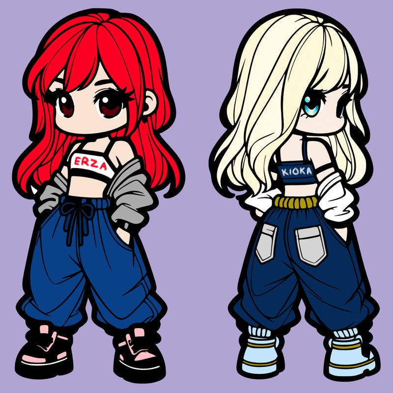 girl in crop top and baggy pants