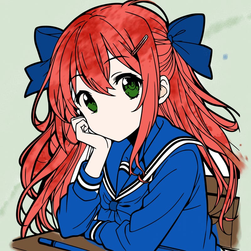 anime girl in school